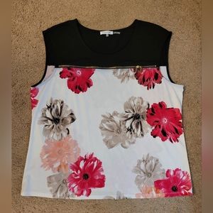 CALVIN KLEIN FLORAL SLEEVELESS TOP - SIZE 2X